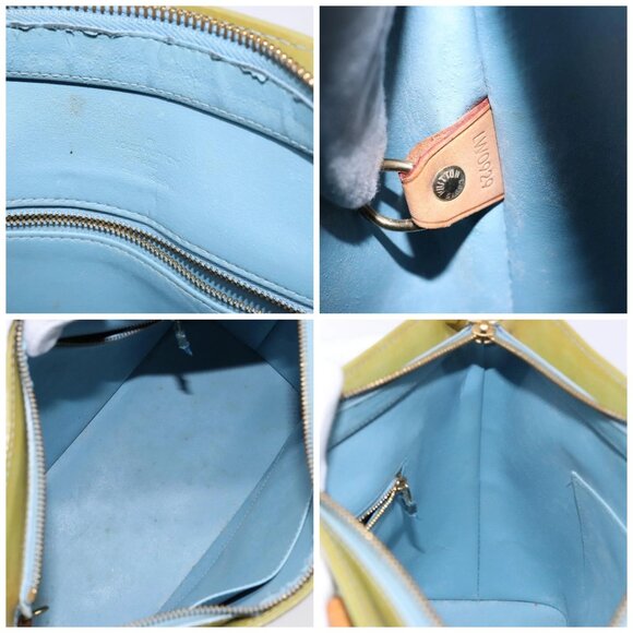 LOUIS VUITTON Monogram Vernis Houston Hand Bag Baby Blue M91005 LV Auth 141488 - Picture 15 of 16